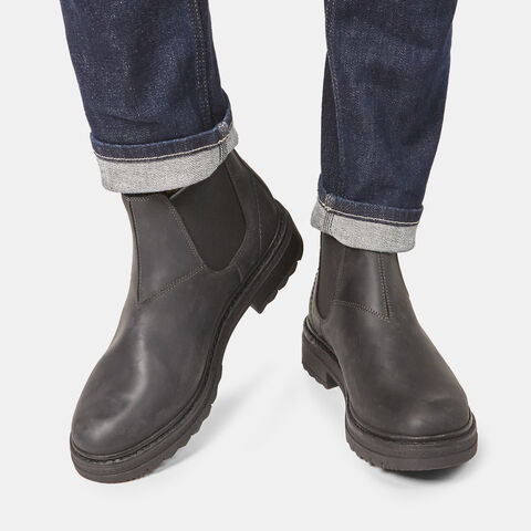 Botas chelsea de hombre en piel, Negro Botas chelsea de hombre en piel, Negro